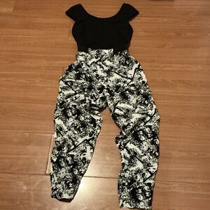 Xhilaration Black and White Abstract Jumpsuit